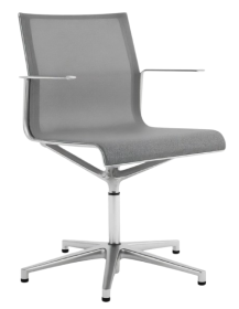 Used ICF conference chair, gray, mesh, swivel, chrome base