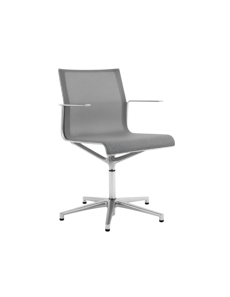 Used ICF conference chair, gray, mesh, swivel, chrome base