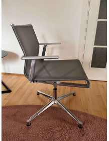 Used ICF conference chair, gray, mesh, swivel, chrome base