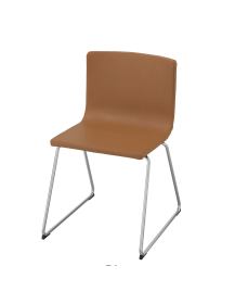 Used IKEA Bernhard Chair – Brown, on Silver Sled Base