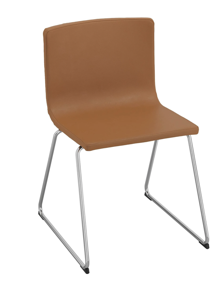 Used IKEA Bernhard Chair – Brown, on Silver Sled Base