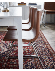 Used IKEA Bernhard Chair – Brown, on Silver Sled Base