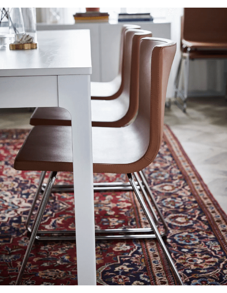 Used IKEA Bernhard Chair – Brown, on Silver Sled Base