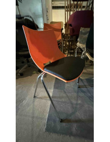Used Bejot Shell SH 215 Chair – Orange with Black Cushion