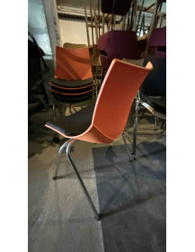 Used Bejot Shell SH 215 Chair – Orange with Black Cushion