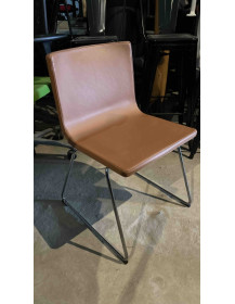 Used IKEA Bernhard Chair – Brown, on Silver Sled Base