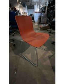 Used Vitra HAL RE Sledge Chair – Orange Seat, Sled Base