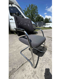 Sedus Grey Conference Chair on Silver Chrome Sled Base