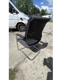 Sedus Grey Conference Chair on Silver Chrome Sled Base