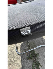Sedus Grey Conference Chair on Silver Chrome Sled Base