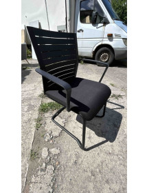 Used Steelcase Grey Conference Chair on Sled Base