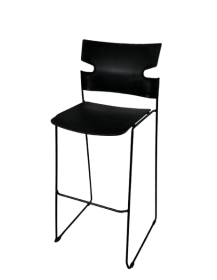 Used Materia Bar Stool – Black, Minimalist, Upholstered Seat