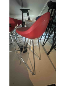 Used MIDJ Roberto Foschia Bar Stool – Red, Oval Seat