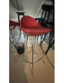 Used MIDJ Roberto Foschia Bar Stool – Red, Oval Seat