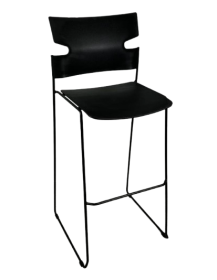 Used Materia Bar Stool – Black, Minimalist, Upholstered Seat