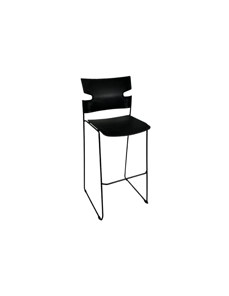 Used Materia Bar Stool – Black, Minimalist, Upholstered Seat