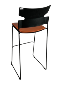Used Materia Bar Stool – Black and Orange, Minimalist, Upholstered Seat