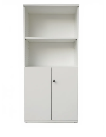Uzywana-szafa-biurowa-biala-z-polkami-drzwiczkami-outlet-meblowy-biurowy-zerowastedesign-warszawa