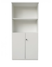 Uzywana-szafa-biurowa-biala-z-polkami-drzwiczkami-outlet-meblowy-biurowy-zerowastedesign-warszawa