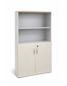 Used WUTEH 4OH office cabinet – with shelves, light wood / light grey
