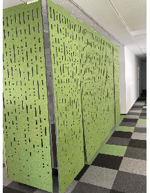 Decorative hanging acoustic panel, green felt, 80 cm