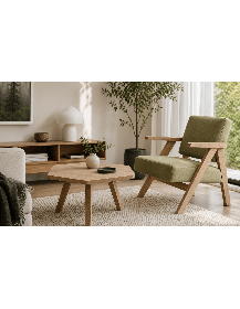 Uzywany-fotel-Noti-Clapp-zielona-tapicerka-drewniane-nogi-zerowastedesign-outlet-meblowy
