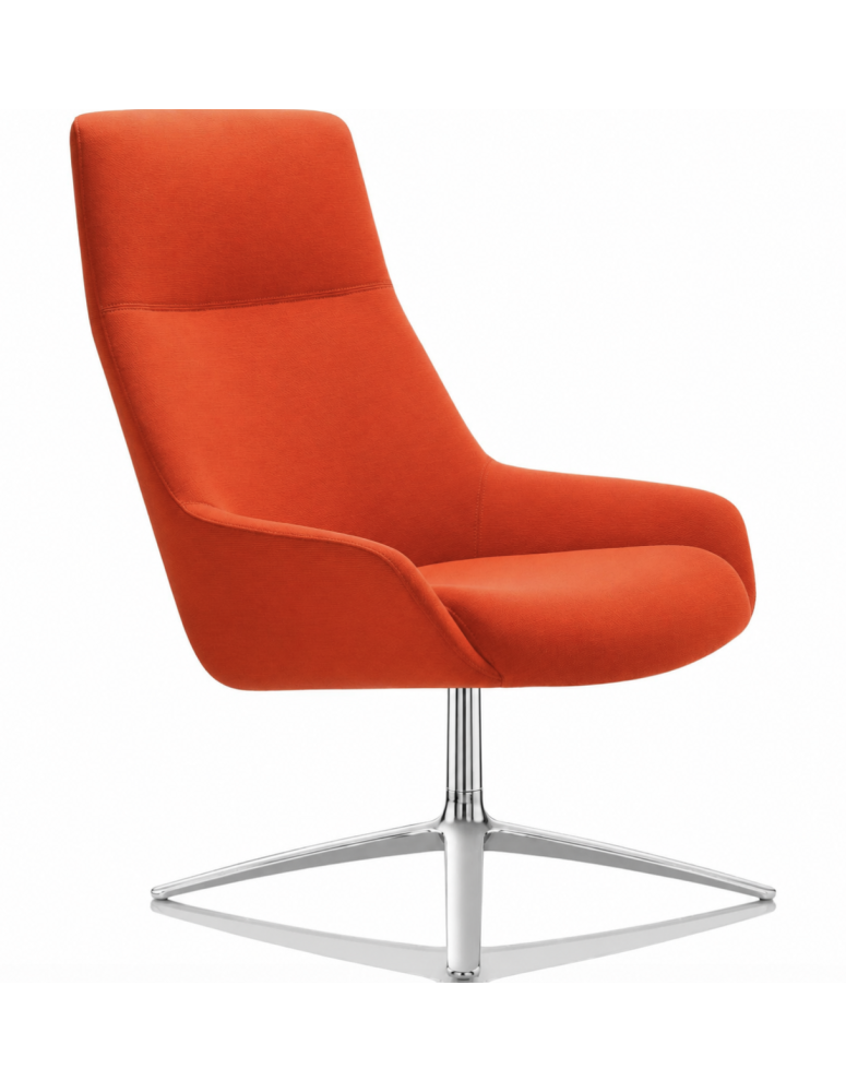 Uzywany-fotel-obrotowy-Marine-Boss-Design-pomaranczowa-tapicerka-srebrna-podstawa-zerowaste-design-outlet-meblowy-biurowy