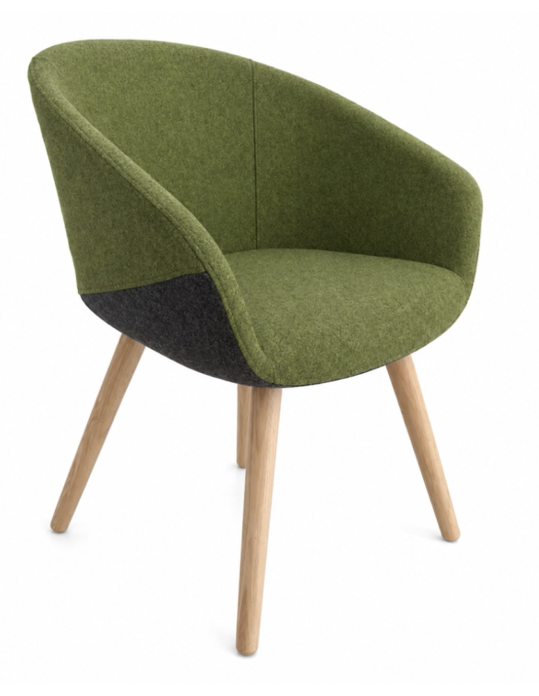 Used Bejot OX:CO W 740 Conference Chair – Green Upholstery, Wooden Legs