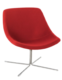 Used NOTI Mishell Swivel Armchair – Red with Silver Base