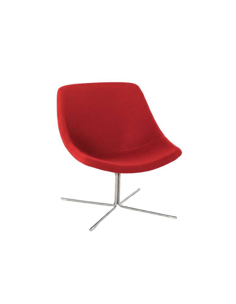 Used NOTI Mishell Swivel Armchair – Red with Silver Base