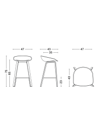 Used AAS32 LOW Bar Stool – Black Oak