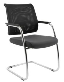 Sedus Grey Conference Chair on Silver Chrome Sled Base