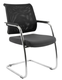 Sedus Grey Conference Chair on Silver Chrome Sled Base