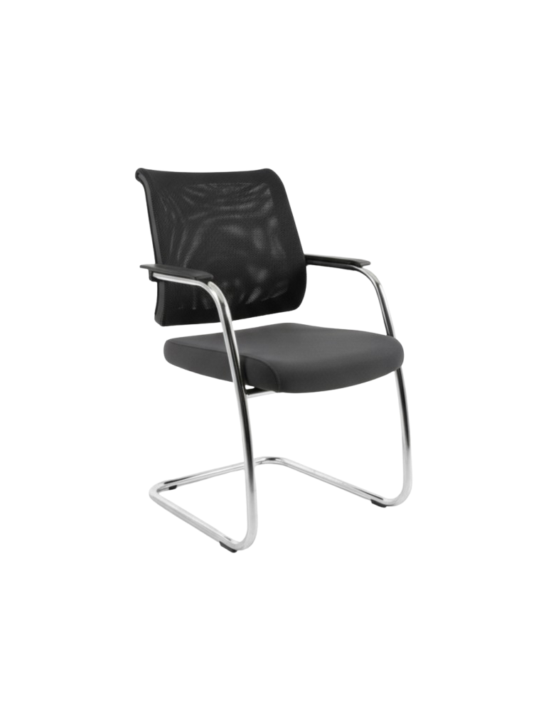 Sedus Grey Conference Chair on Silver Chrome Sled Base