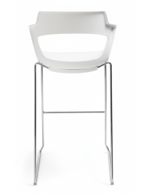 Used Sky Line Bejot White Bar Stool with Silver Legs – For Kitchen, Restaurant, and Bar
