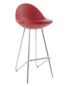 Used MIDJ Roberto Foschia Bar Stool – Red, Oval Seat