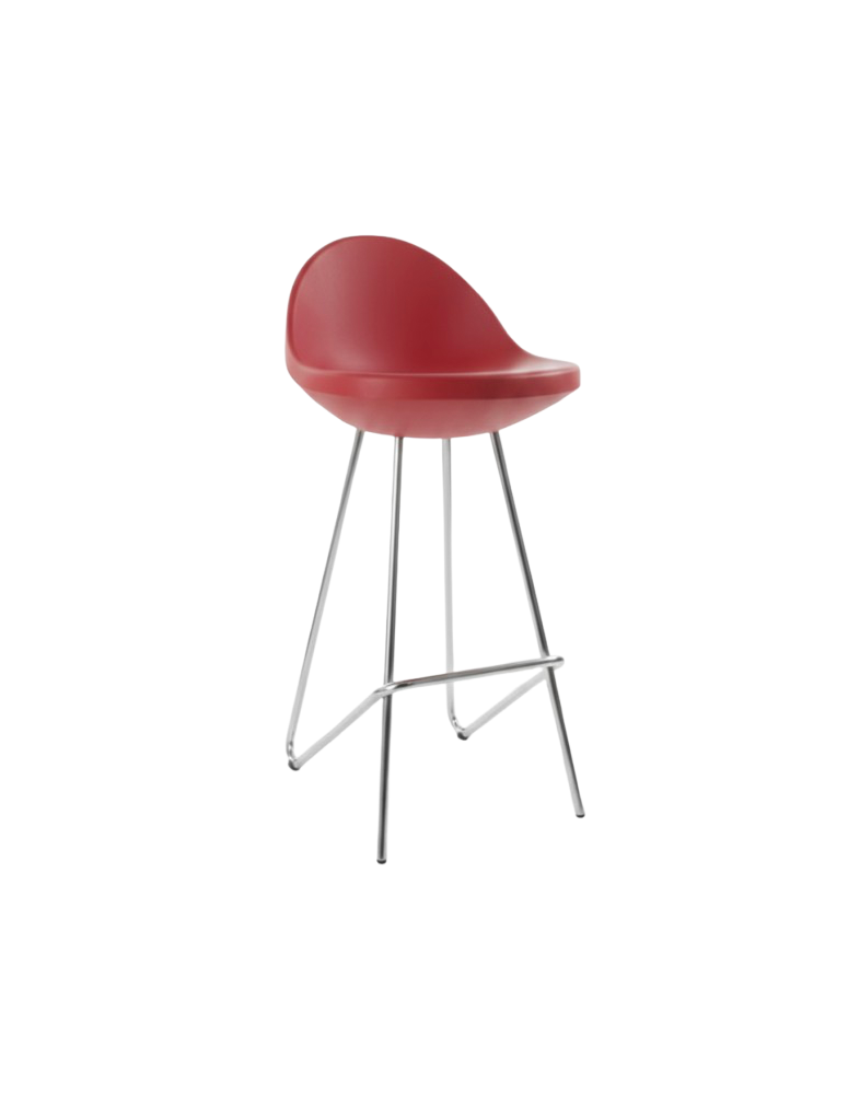 Used MIDJ Roberto Foschia Bar Stool – Red, Oval Seat