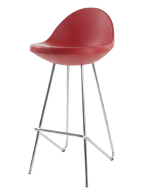 Used MIDJ Roberto Foschia Bar Stool – Red, Oval Seat