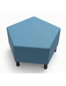 Used Blue Armless Ottoman 87 × 96 × 44 cm, Geometric Shape