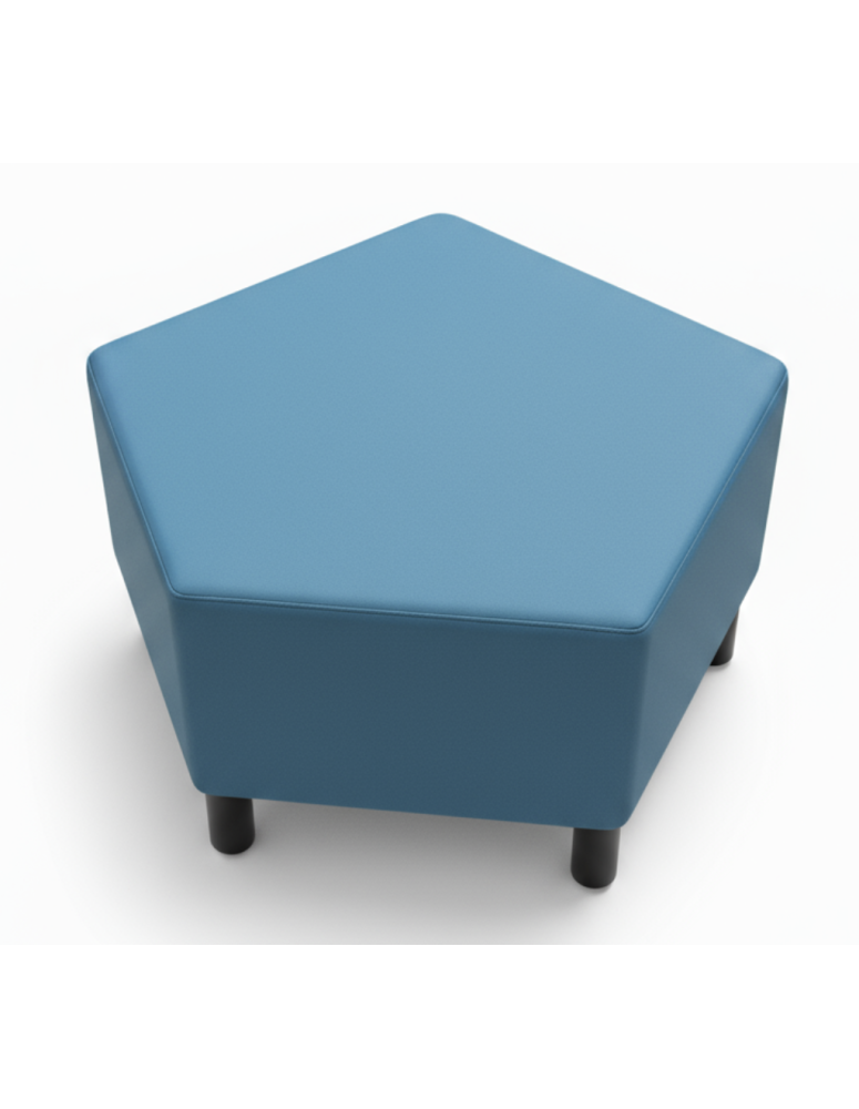 Used Blue Armless Ottoman 87 × 96 × 44 cm, Geometric Shape