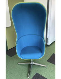 Used Profim NU 11F acoustic armchair – bucket style, blue-green