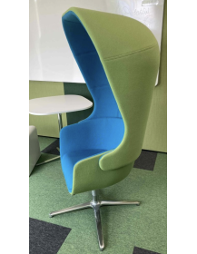 Used Profim NU 11F acoustic armchair – bucket style, blue-green