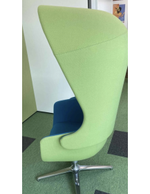 Used Profim NU 11F acoustic armchair – bucket style, blue-green