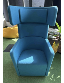 Used BENE WINGS Lounge Chair – Blue, Upholstered
