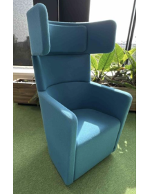 Used BENE WINGS Lounge Chair – Blue, Upholstered