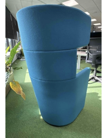 Used BENE WINGS Lounge Chair – Blue, Upholstered