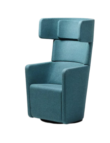 Used BENE WINGS Lounge Chair – Blue, Upholstered