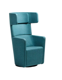 Used BENE WINGS Lounge Chair – Blue, Upholstered