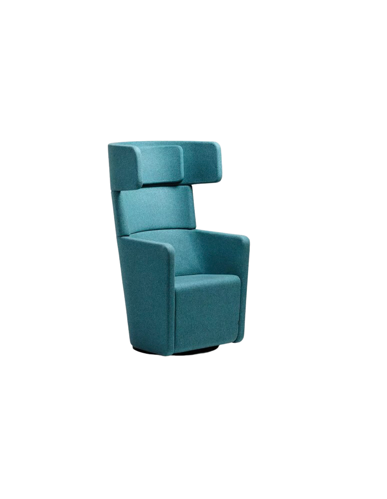 Used BENE WINGS Lounge Chair – Blue, Upholstered