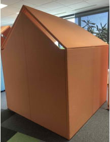 Used acoustic sound‑absorbing booth – large pod with table and two sofas